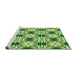 Sideview of Machine Washable Transitional Light Green Rug, wshpat2373grn