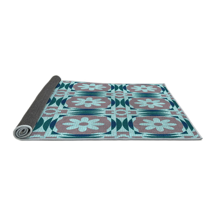 Thickness of Patterned Blue Rug, pat2373lblu