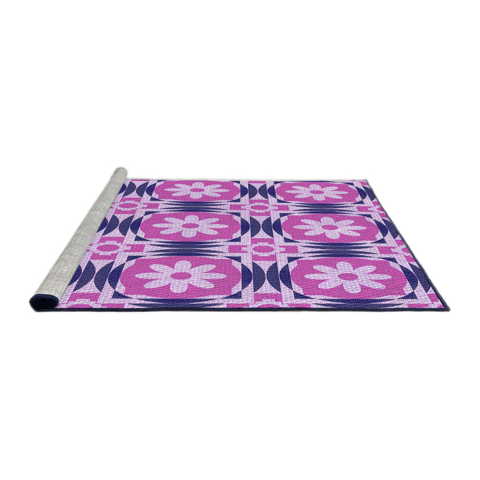 Sideview of Machine Washable Transitional Dark Orchid Purple Rug, wshpat2373pur