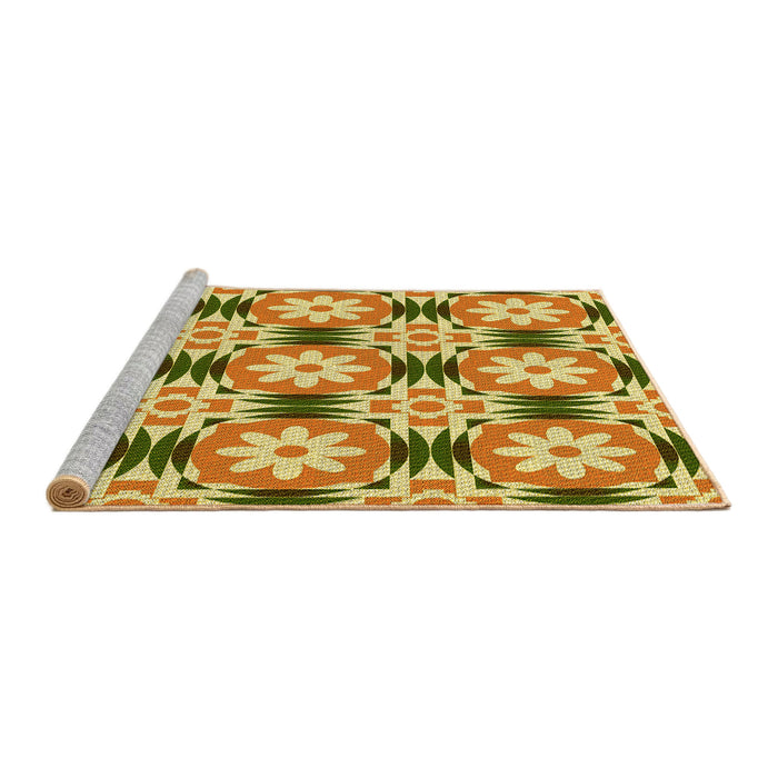 Sideview of Machine Washable Transitional Mahogany Brown Rug, wshpat2373yw