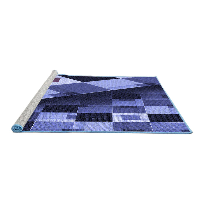 Sideview of Machine Washable Transitional Sky Blue Rug, wshpat2374blu