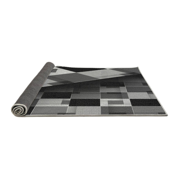 Thickness of Patterned Charcoal Black Rug, pat2374gry