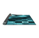 Thickness of Patterned Dark Turquoise Green Rug, pat2374lblu