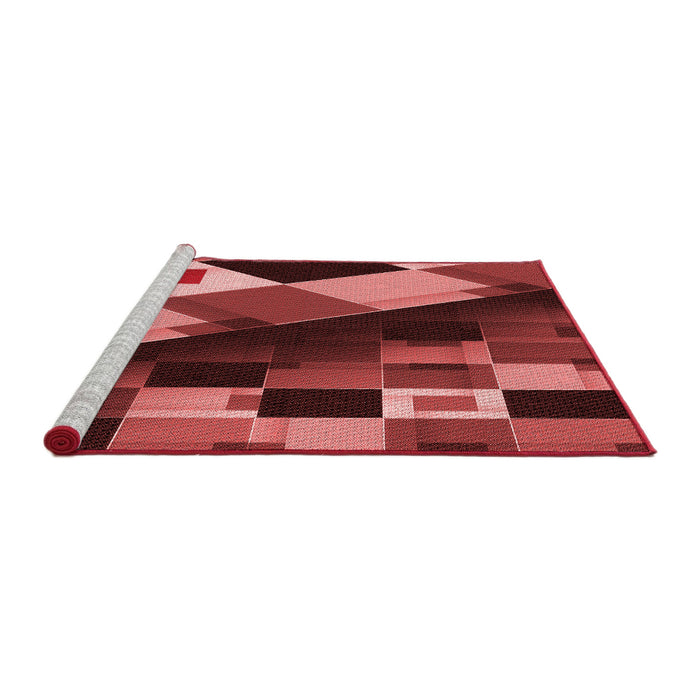 Sideview of Machine Washable Transitional Dark Red Rug, wshpat2374rd