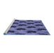 Sideview of Machine Washable Transitional Blue Rug, wshpat2375blu