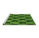 Sideview of Machine Washable Transitional Deep Emerald Green Rug, wshpat2375grn