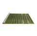 Sideview of Machine Washable Transitional Green Rug, wshpat2376brn