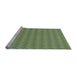 Sideview of Machine Washable Transitional Green Peas Green Rug, wshpat2378lblu
