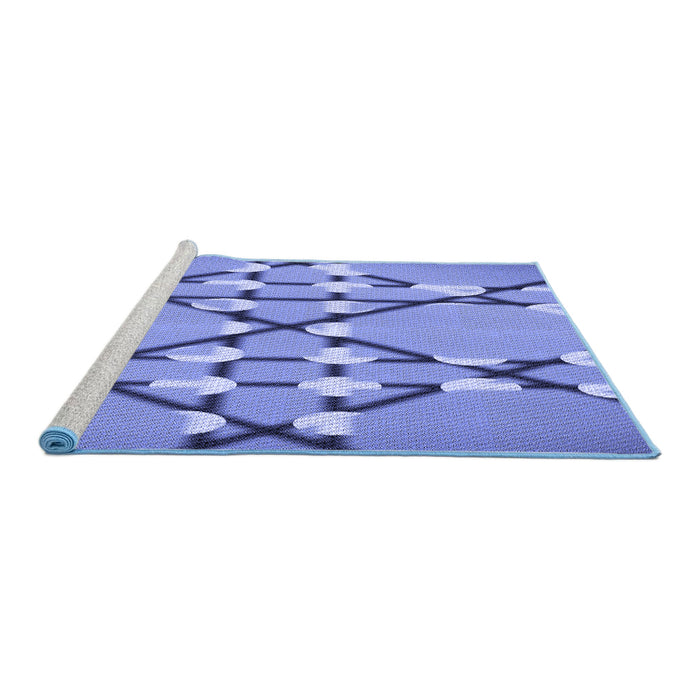 Sideview of Machine Washable Transitional Denim Blue Rug, wshpat2379blu