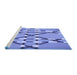 Sideview of Machine Washable Transitional Denim Blue Rug, wshpat2379blu