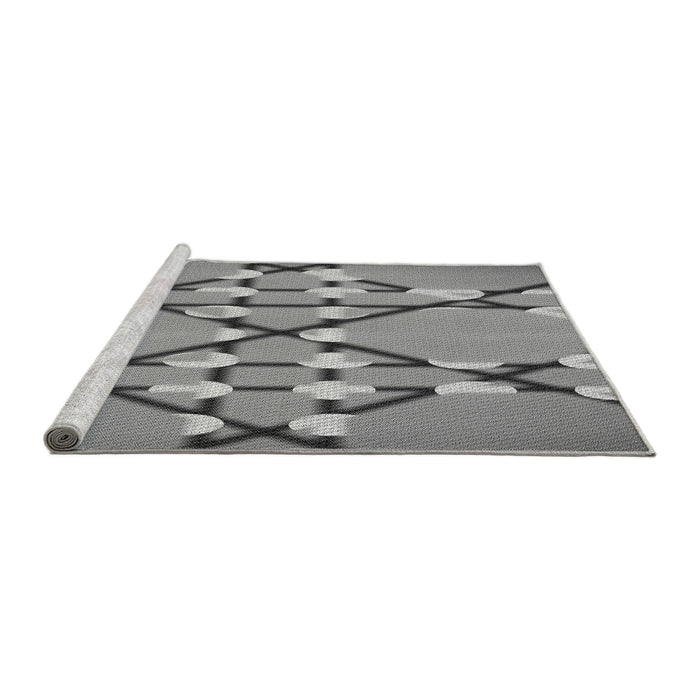 Sideview of Machine Washable Transitional Cloud Gray Rug, wshpat2379gry