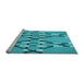 Sideview of Machine Washable Transitional Bright Cyan Blue Rug, wshpat2379lblu