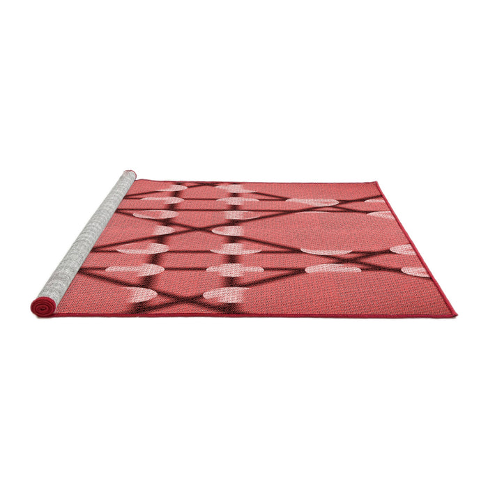Sideview of Machine Washable Transitional Red Rug, wshpat2379rd