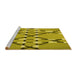 Sideview of Machine Washable Transitional Dark Yellow Green Rug, wshpat2379yw