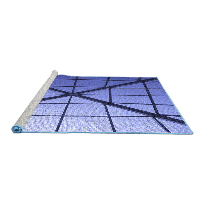 Sideview of Machine Washable Transitional Denim Blue Rug, wshpat238blu