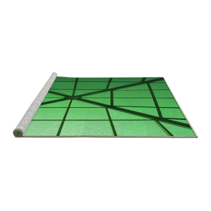 Sideview of Machine Washable Transitional Green Rug, wshpat238grn