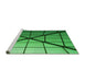 Sideview of Machine Washable Transitional Green Rug, wshpat238grn