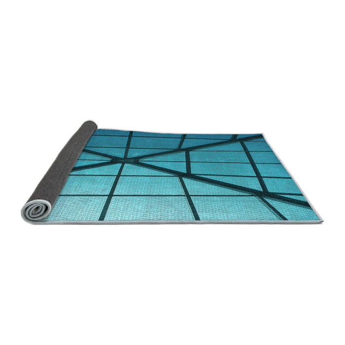 Thickness of Patterned Dark Cyan Green Rug, pat238lblu