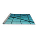 Sideview of Machine Washable Transitional Dark Cyan Green Rug, wshpat238lblu