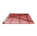 Sideview of Machine Washable Transitional Red Rug, wshpat238rd