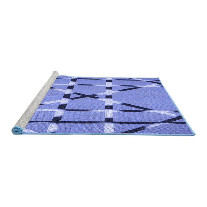 Sideview of Machine Washable Transitional Denim Blue Rug, wshpat2380blu