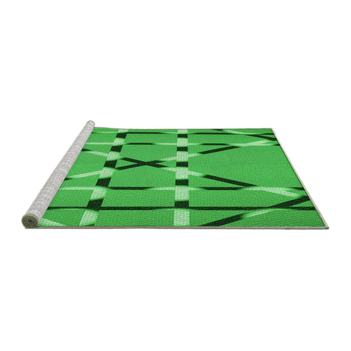 Sideview of Machine Washable Transitional Neon Green Rug, wshpat2380grn