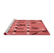 Sideview of Machine Washable Transitional Red Rug, wshpat2380rd