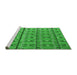 Sideview of Machine Washable Transitional Green Rug, wshpat2381grn