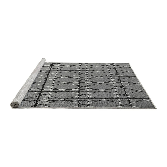 Sideview of Machine Washable Transitional Dark Gray Rug, wshpat2381gry