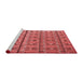 Sideview of Machine Washable Transitional Red Rug, wshpat2381rd