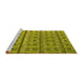 Sideview of Machine Washable Transitional Olive Green Rug, wshpat2381yw