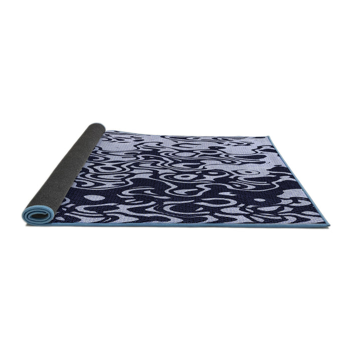 Thickness of Patterned Night Blue Rug, pat2382blu