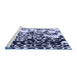 Sideview of Machine Washable Transitional Night Blue Rug, wshpat2382blu