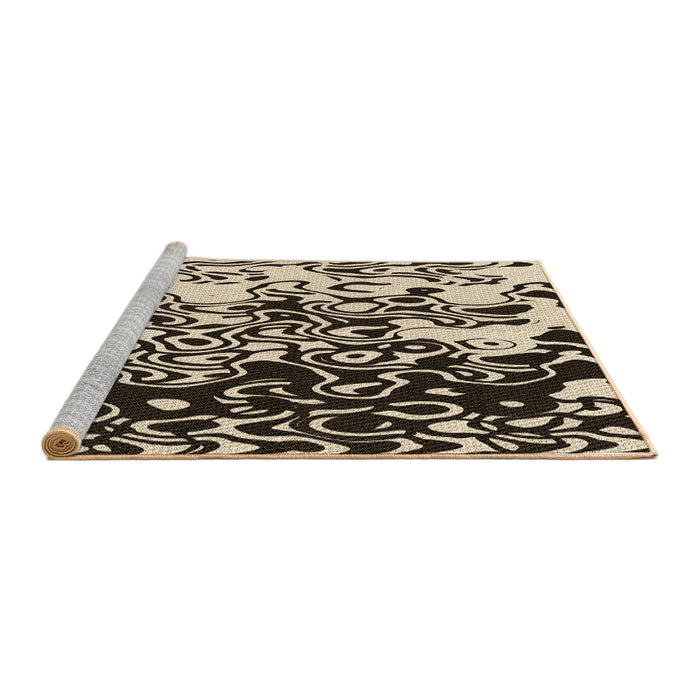 Sideview of Machine Washable Transitional Midnight Gray Rug, wshpat2382brn