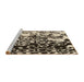 Sideview of Machine Washable Transitional Midnight Gray Rug, wshpat2382brn