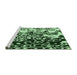 Sideview of Machine Washable Transitional Light Green Rug, wshpat2382grn