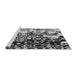 Sideview of Machine Washable Transitional Midnight Gray Rug, wshpat2382gry