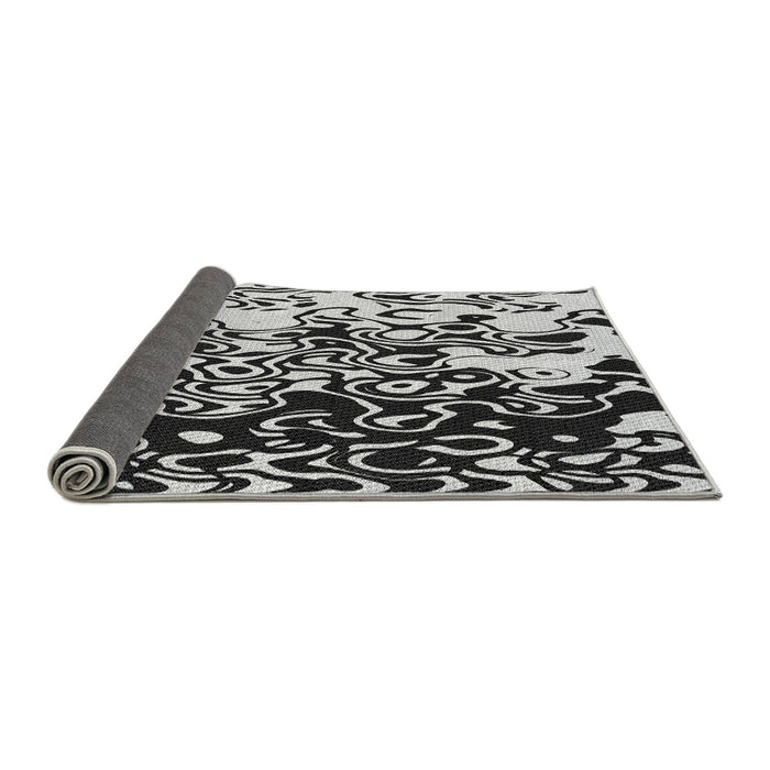 Thickness of Patterned Midnight Gray Rug, pat2382gry