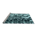 Sideview of Machine Washable Transitional Blue Rug, wshpat2382lblu