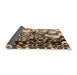 Thickness of Patterned Black Brown Rug, pat2382org