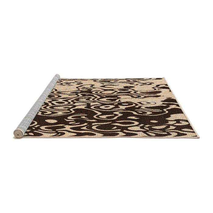 Sideview of Machine Washable Transitional Black Brown Rug, wshpat2382org