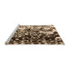 Sideview of Machine Washable Transitional Black Brown Rug, wshpat2382org