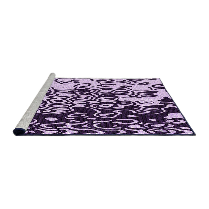 Sideview of Machine Washable Transitional Dark Purple Rug, wshpat2382pur