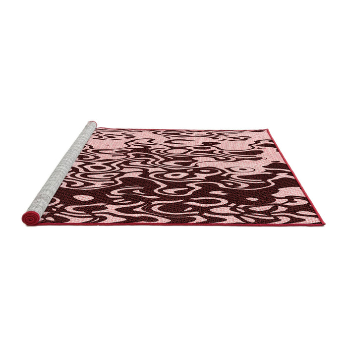 Sideview of Machine Washable Transitional Pink Rug, wshpat2382rd