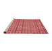 Sideview of Machine Washable Transitional Red Rug, wshpat2383rd