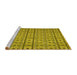 Sideview of Machine Washable Transitional Dark Yellow Green Rug, wshpat2383yw