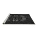 Sideview of Machine Washable Transitional Black Rug, wshpat2384gry