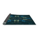 Thickness of Patterned Teal Green Rug, pat2384lblu