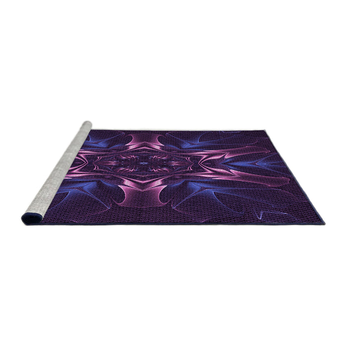 Sideview of Machine Washable Transitional Deep Purple Rug, wshpat2384pur