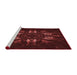 Sideview of Machine Washable Transitional Fire Brick Red Rug, wshpat2384rd